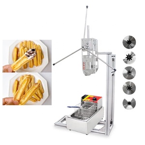 Máquina manual de acero inoxidable para hacer <span class=keywords><strong>churros</strong></span>, con 5 moldes para <span class=keywords><strong>churros</strong></span> huecos, máquina para freír <span class=keywords><strong>churros</strong></span> españoles, suministro de fábrica - Product Image 1