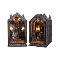 IIECREATE Miniature bricolage en bois maison de poupée qualité UV Puzzle Puzzles livre à la main Nook jouets 3D Mini jouet Kit