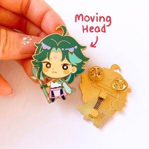 Pins de esmalte personalizados con diseño de figura articulada bañada en <span class=keywords><strong>oro</strong></span> para ropa y bolsos - Product Image 4