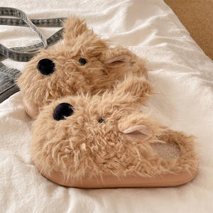 Coton pour femmes pour l'hiver intérieur usage domestique en peluche chaud antidérapant respirant confortable mignon tête couvrant microfibre - Product Image 2