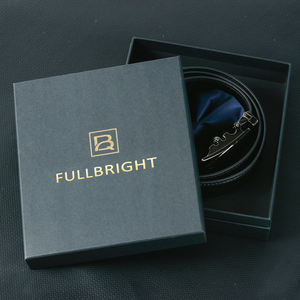 กล่องกระดาษแข็งแบบแข็งแรงพิมพ์โลโก้ตามสั่ง กล่องกระดาษแบบยกฝา กล่องของขวัญเนคไทสุดหรูหุ้มทองคำเปลว กล่องของขวัญเนคไทรีไซเคิลสำหรับเครื่องประดับแฟชั่น - Product Image 3