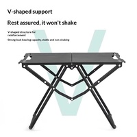 Table tactique d'extérieur, table pliante multifonctionnelle, légère, pour le camping, le thé, le pique-nique, en acier au carbone, rectangulaire