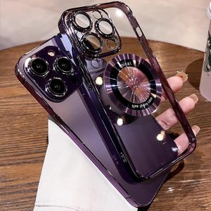 Funda Magnética Transparente de TPU con Electrochapado de Lujo, Resistente a Impactos, para 15 Pro Max/14/13 con Protección de Lente - Product Image 5