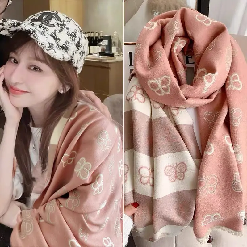 [New Year Gift] official website Small ck Scarf Women's Double-sided Air Conditioning Shawl 2023 New Thickened Warm Scarf