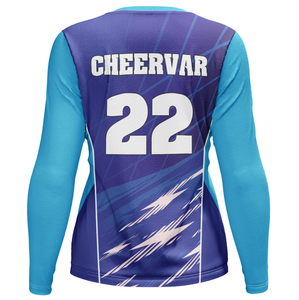 ストレッチフレキシブル女子クルーネックバレーボールジャージー長袖バレーボールウェア - Product Image 6