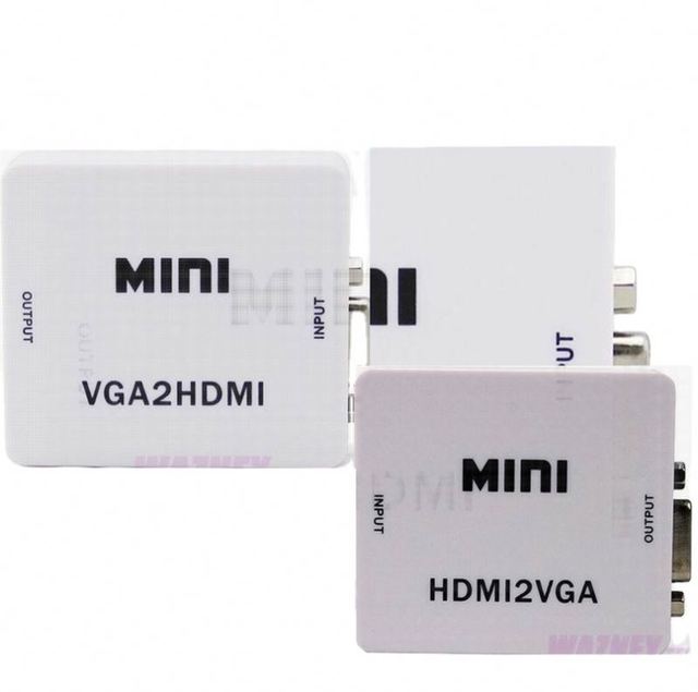 New Mini VGA to HDMI Converter Box 1080P VGA2HDMI HDMI2VGA Video Audio HDMI to VGA AV Adapter for PC Laptop DVD to HDTV