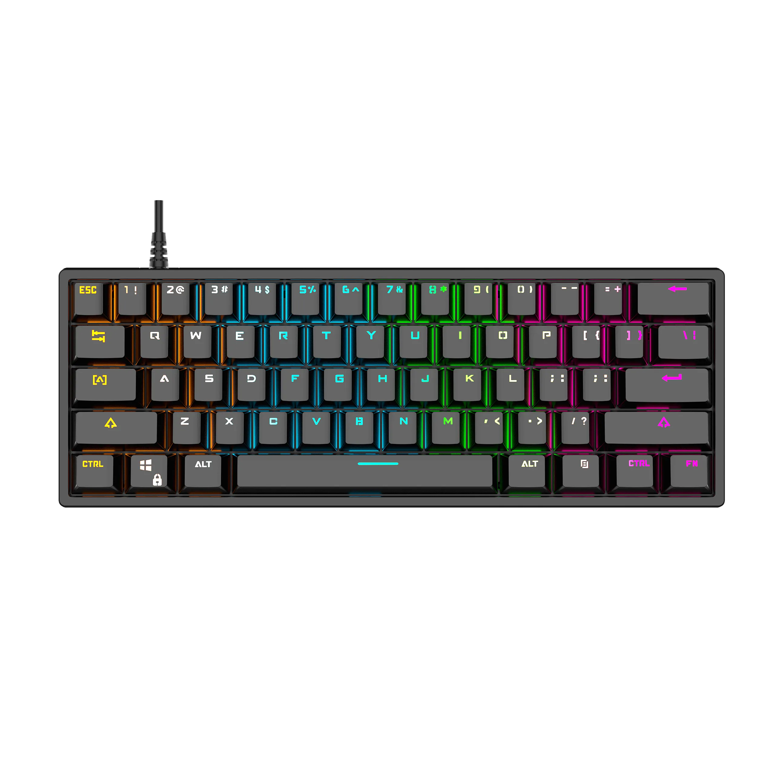 Computer gaming G101 wired small mechanical keyboard oem RGB 61 keys keyboard mechanical