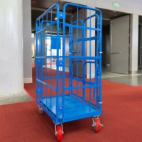 Cage roulante de stockage pour supermarché, capacité de charge de 500 kg, bac à roulettes pour buanderie, chariot à roulettes pliable