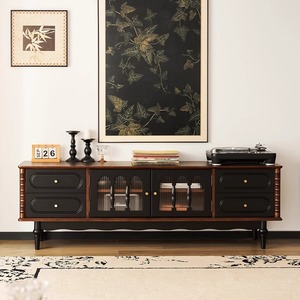 Mueble para TV Estilo Retro Francés Hang Qian YS-918, Mueble de Almacenamiento de Estilo Mid-Century, Soporte para TV de Pie - Product Image 1