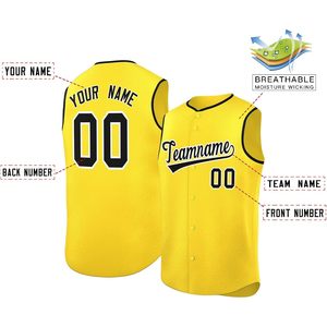 Camiseta de béisbol sin mangas personalizada para hombre, con nombre y número cosidos, con botones, unisex, transpirable, para adultos, con nombre del equipo 00 - Product Image 4