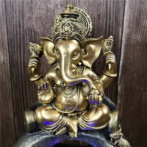 Estatua de la fuente de agua de Ganesha, elefante del sudeste asiático, regalo artesanal, decoración de mesa, fuente de agua