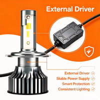 Feux de Voiture à Changement de Couleur 3-en-1 (3000K, 4500K, 6000K) avec Effet Flash 100W – 2 Paires H1 H3 H11 9005 H13