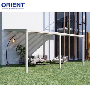 Pergola en aluminium, fabrication directe d'usine, <span class=keywords><strong>toit</strong></span> à lames orientables, imperméable et motorisé, protection solaire, véranda en verre - Product Image 5