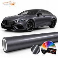 Film de protection de voiture en vinyle PET auto-cicatrisant résistant à l'usure, autocollant de changement de couleur intégral pour carrosserie, noir métallisé électro-optique 7,5 mil, qualité OEM usine