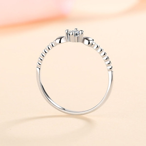 Bague en argent sterling 925 avec nœud d'index féminin Bague Moissanite à queue minimaliste simple - Product Image 3