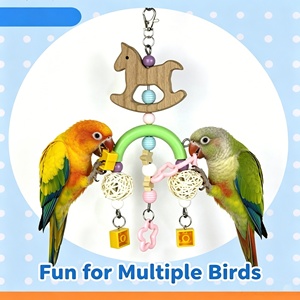 Juguete de Entretenimiento para Pájaros Swing Chew, Bonito Caballo Balancín, Elegante Juguete para Loros, Alivia el Aburrimiento en la Jaula, Previene el Desplumado de Plumas - Product Image 6