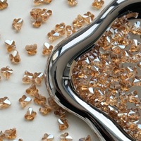 Perles en verre cristal biconiques, perles intercalaires à double pointe facettées pour la fabrication de bijoux, accessoires pour cheveux, chaussures