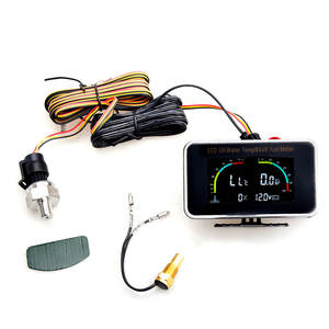 कार ट्रक के लिए 10 मिमी टेम्प सेंसर के साथ 1 एलसीडी तेल दबाव वोल्टमीटर वोल्ट पानी का तापमान तेल गेज - Product Image 1