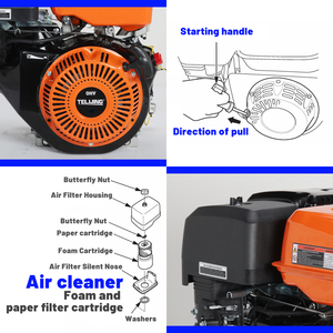 Mesin Bensin TLJ OEM 14HP 420cc Silinder Tunggal Berpendingin Udara 4 Langkah Starter Elektrik untuk Mesin Pemotong Rumput, Kapal Laut, dan Mesin Luar Papan (Outboard) - Product Image 6