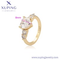 X001128482 Bijoux Xuping pour femmes, plaqué or 14 carats, bague de fiançailles et de mariage tendance avec grand cœur unique pour elle