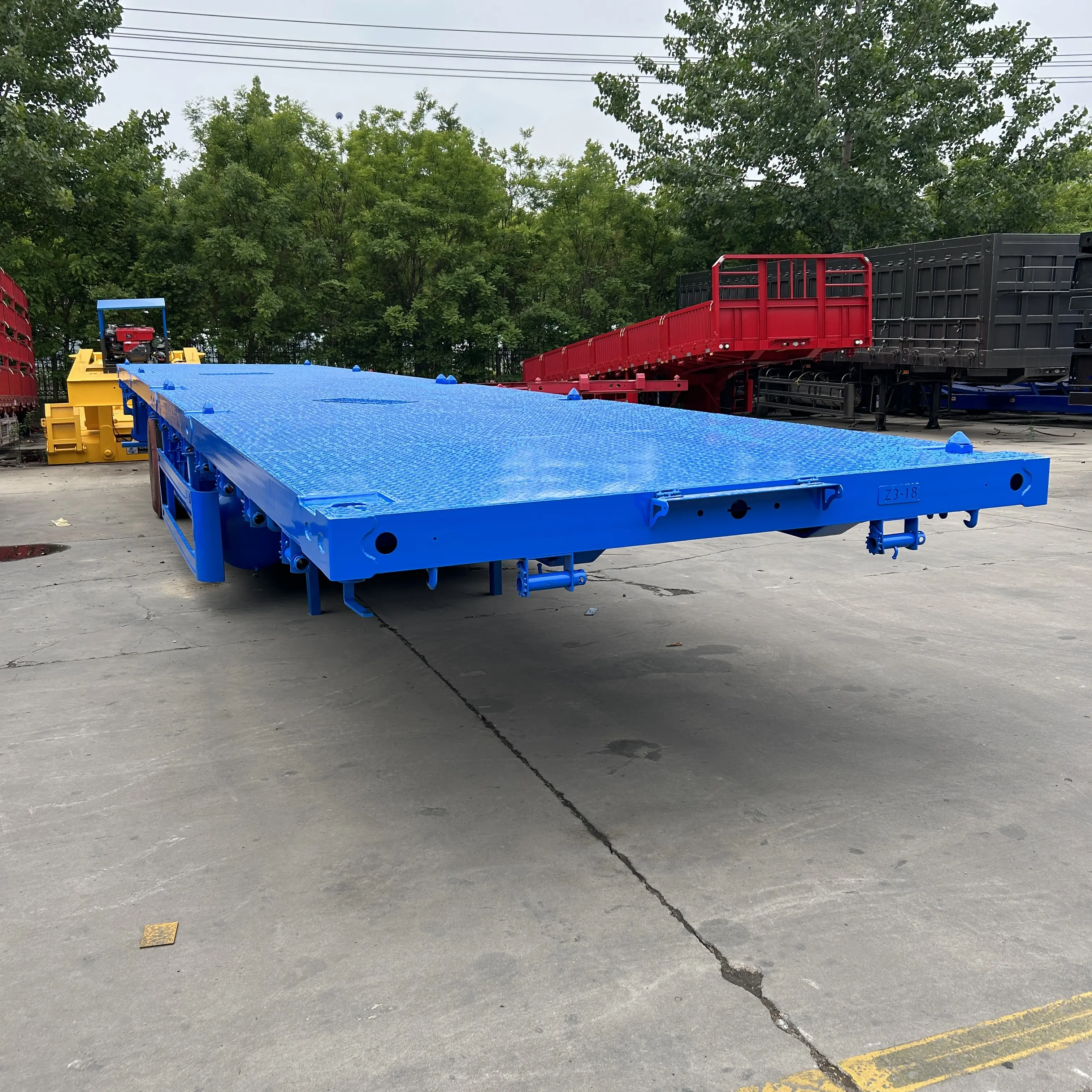 Factory best-selling 3-axle container trailer 2-axle 3-axle 40 foot flatbed trailer with container lock container trailer