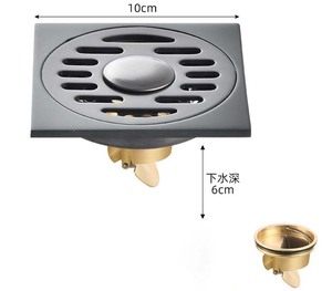 Nuovo Design in acciaio inox pistola 304 grigio ottone <span class=keywords><strong>bagno</strong></span> <span class=keywords><strong>lavandino</strong></span> <span class=keywords><strong>scarico</strong></span> a pavimento lavatrice acqua griglia di <span class=keywords><strong>scarico</strong></span> - Product Image 5