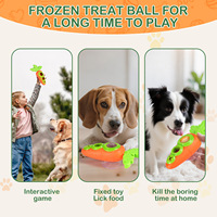Juguete de alimentación lenta para perros con forma de zanahoria, rellenable y versátil, compatible con bandeja de silicona a juego, juguete masticable duradero y reutilizable para mascotas