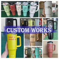 Vaso de Viaje Personalizado Reutilizable de Acero Inoxidable de Doble Pared de 40 oz, a Prueba de Fugas, Libre de BPA, con Asa para Aislamiento Térmico de 12 a 24 Horas
