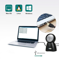 Escáner de Códigos de Barras USB NT4040E con Sensor Automático 2D DM Data Matrix, Lector de Códigos QR 1D/2D Omnidireccional de Escritorio