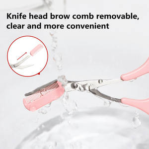 Eyebrow Trimmer Scissor Beauty Products for Women Eyebrow Scissors with Comb Stainless Steel <b>Makeup</b> <b>Tools</b> Beauty Scissors - Product Image 4