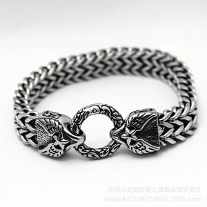 Bracelet chaîne en acier inoxydable tête d'aigle Yunnique pour homme, style punk, design géométrique, origine Guangzhou - Product Image 2