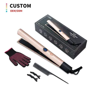 High Quality Factory Outlet LCD Portable Travel PTC Fast Heating Hair Flat Iron Ceramic Professional Hair Straightener