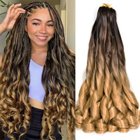 Cheveux au crochet très demandés en Afrique, grandes boucles, machine à tresser French Curl, double trame, fibre haute température, 24 pouces, 150g, direct usine