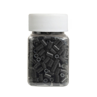 Micro perles en silicone pour extensions de cheveux Micro anneaux outils d'extension de cheveux 5.0mm Micro perles noires