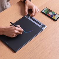 Tablet Gambar Grafis Nirkabel Huion Inspiroy Dial 2 V2 Grosir, 16384 Tingkat Tekanan, untuk PC dan Ponsel