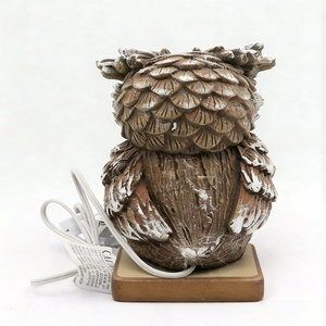 פסל ינשוף לבן עשוי שרף עם תאורת לד זוהרת לגינה, ליל כל הקדושים ומנורת שולחן לחג המולד - Product Image 5