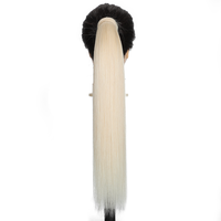 Extensions de cheveux naturels vietnamiens Remy, queue de cheval droite à clipser, base en maille respirante, 12-30 pouces, blond, vente en gros, usage quotidien