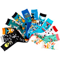 Chaussettes Jacquard en Coton pour Hommes Whale, Motifs Animaux, Musique, Poker, En Stock, Chaussettes Amusantes et Tendance pour l'École