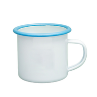 Cadeau promotionnel, tasse en métal émaillé personnalisée avec logo imprimé, tasse publicitaire colorée pour le bureau