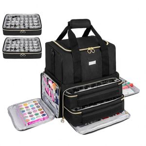 Échantillon Gratuit : Trousse de Maquillage Double Couche, Sac de Rangement pour Vernis à Ongles, Organisateur Portable pour Huiles Essentielles, Parfums et Rouges à Lèvres, Sac à Main - Product Image 4