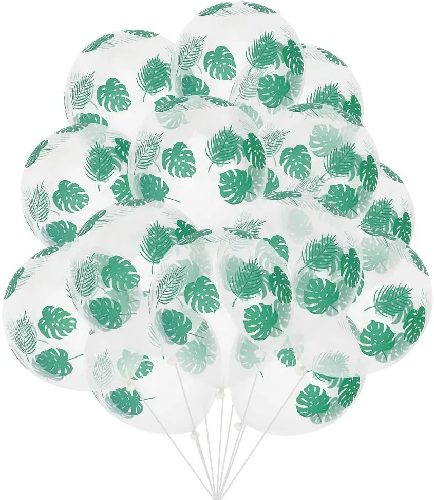 저렴한 가격 12 인치 투명 정글 거북이 잎 라텍스 풍선 생일 파티 장식 용품 여름 잎 라텍스 풍선