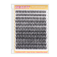 240 pièces 30D 40D Extensions de cils individuelles et en grappes 8-15 mm de longueur Design et logo personnalisables Kits d'extensions de cils DIY