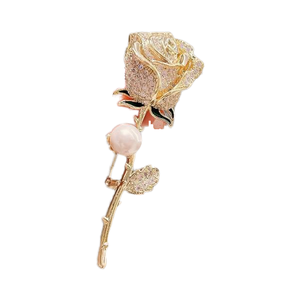 Broche de Alta Gama <span class=keywords><strong>YINI</strong></span> para Mujer, Diseño Floral Elegante, Broche Grande con Perlas de Imitación, Cristales de Estrás y Metal - Product Image 4