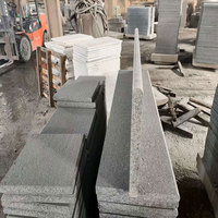 Escaliers en granit gris foncé à surface flammée de conception moderne avec un style élégant et une utilisation en extérieur