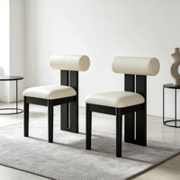Chaise à dossier en bois massif de caoutchouc avec assise carrée crème et structure de dossier en dalle – Vente en gros de meubles de boutique – Fournisseur en vrac