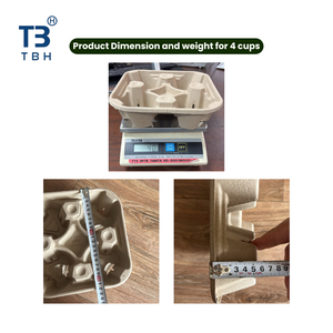 Barquette en pulpe moulée biodégradable pour 4 gobelets – Emballage durable et écologique pour boissons à emporter - Product Image 5