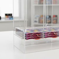 Présentoir de Comptoir Empilable en Acrylique Transparent à 3 ou 6 Compartiments pour Boosters TCG, Distributeur par Gravité pour Cartes à Collectionner en Magasin