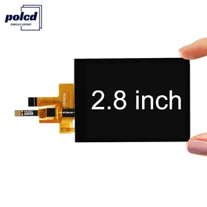 شاشة عرض Polcd 2.8 بوصة 240xRGBx320 طبيعي الأبيض ST7789V مدخل ic 4 أسلاك SPI 12 0'CLOCK TFT LCD