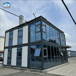 Оптовая продажа, производство Китай, современный домашний портативный сборный передвижной дом, плоский контейнер, стеклянный занавес, настенный контейнер, дом - Product Image 2