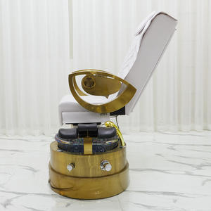 Luxuriöser Metall-Fußmassagestuhl mit Vergoldeter Basis, Drehbaren Armlehnen und Anpassbarer Farbe - Product Image 3